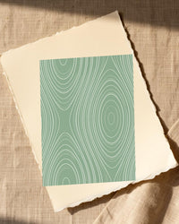 Sage Wash Marble Swirl Art Print – Fine Art Giclée Digital Download | Signed 50-Edition — Paper/edge detail