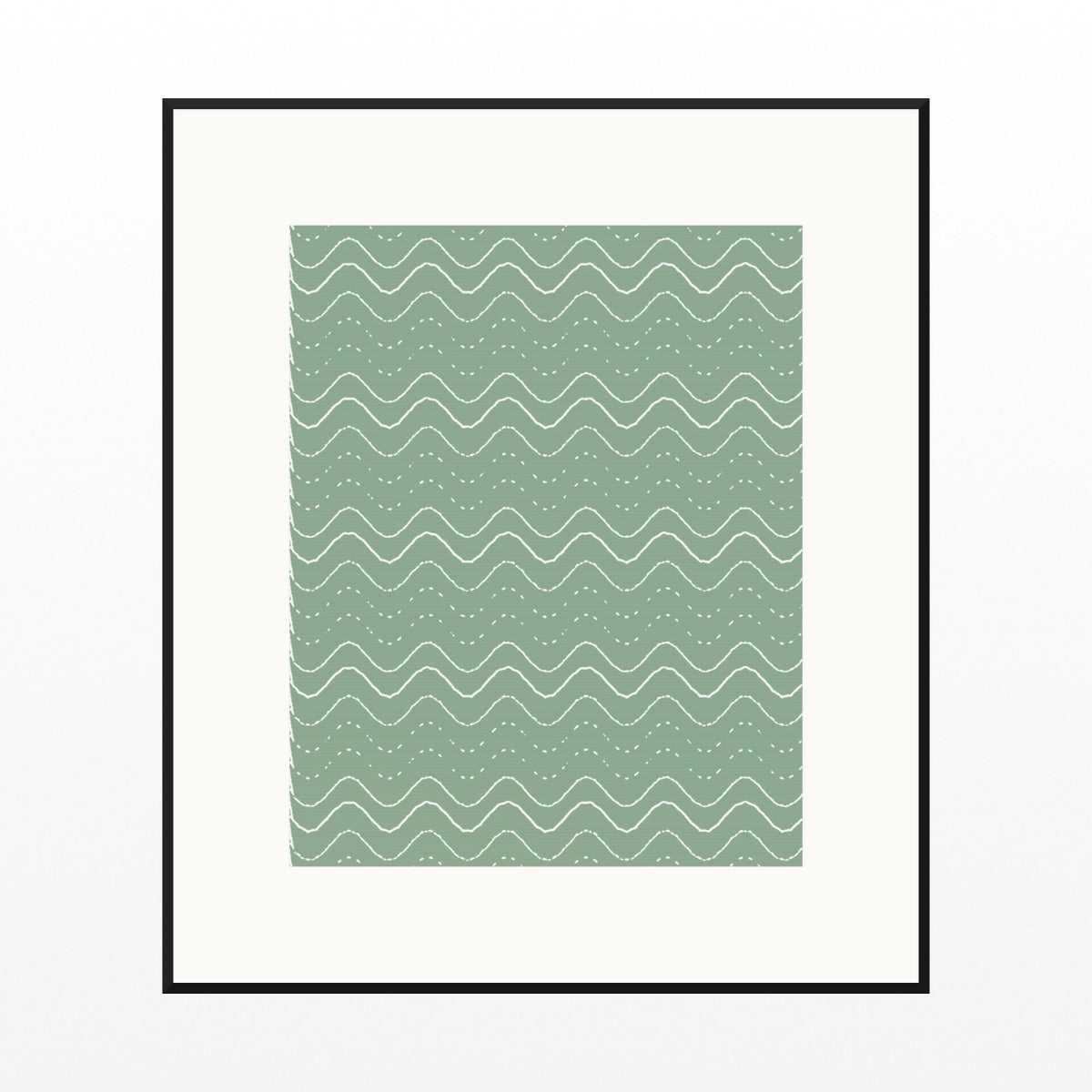 Sage Wash Retro 70s Wall Art Print  — Black gallery mat
