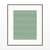 Sage Wash Retro 70s Wall Art Print  — Black gallery mat