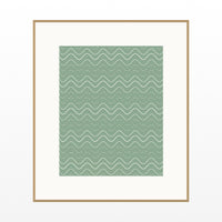 Sage Wash Retro 70s Wall Art Print  — Natural gallery mat