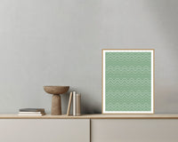 Sage Wash Retro 70s Wall Art Print  — Grey wall with bowl
