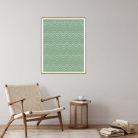 Sage Wash Retro 70s Wall Art Print  — Reading nook