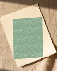 Sage Wash Retro 70s Wall Art Print  — Paper/edge detail