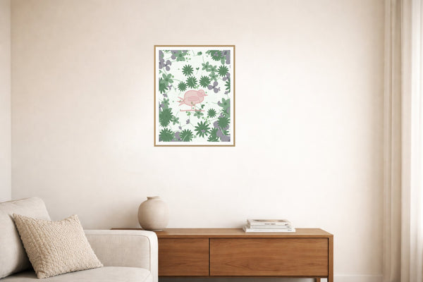 Sage Wash Songbird Wall Art Print – Signed Limited Edition Giclée | Modern Gallery Decor — Living room lifestyle