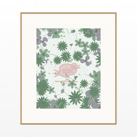 Sage Wash Songbird Wall Art Print – Signed Limited Edition Giclée | Modern Gallery Decor — Natural gallery mat