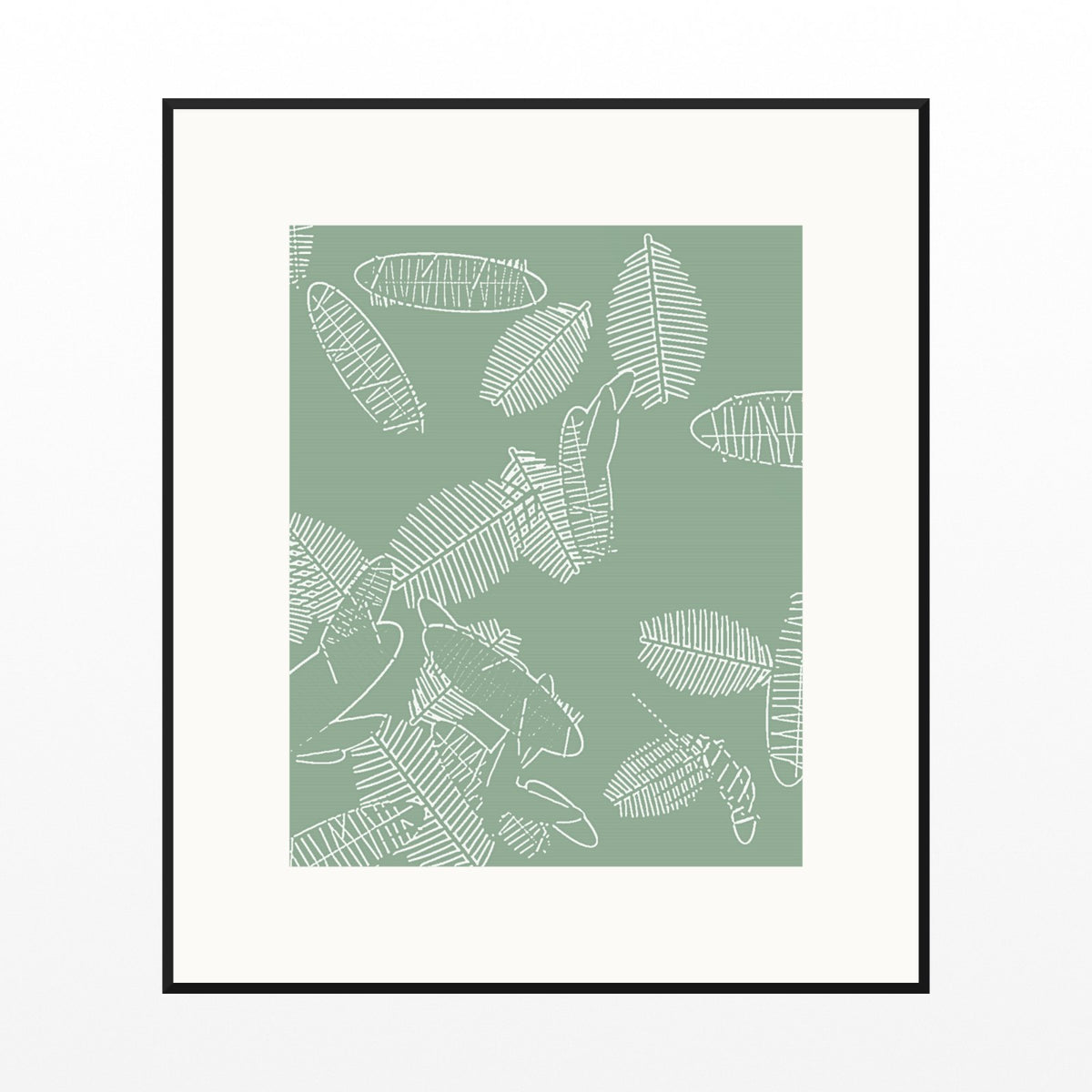 Sage Wash Tropical – Signed 50-Edition Giclée Print for Gallery Walls — Black gallery mat