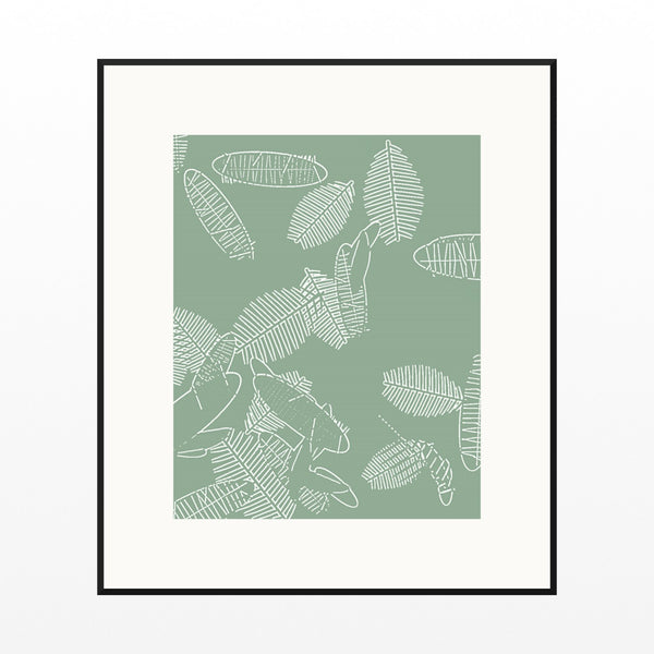 Sage Wash Tropical – Signed 50-Edition Giclée Print for Gallery Walls — Black gallery mat
