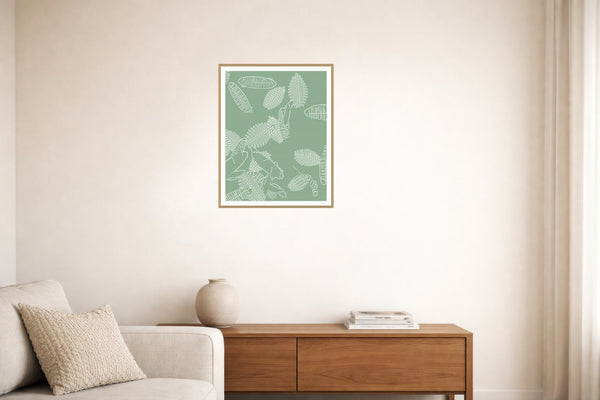Sage Wash Tropical – Signed 50-Edition Giclée Print for Gallery Walls — Living room lifestyle