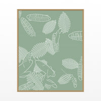 Sage Wash Tropical – Signed 50-Edition Giclée Print for Gallery Walls — Floating natural frame