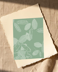 Sage Wash Tropical – Signed 50-Edition Giclée Print for Gallery Walls — Paper/edge detail