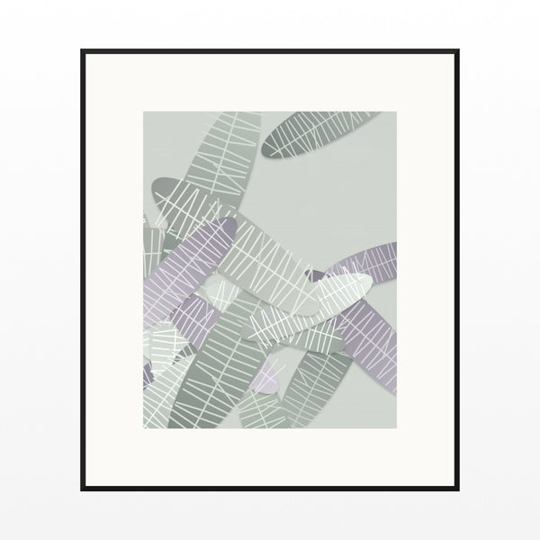 Sage Wash Tropical Wall Art Print – Signed Limited Edition Giclée | Modern Gallery Decor — Black gallery mat