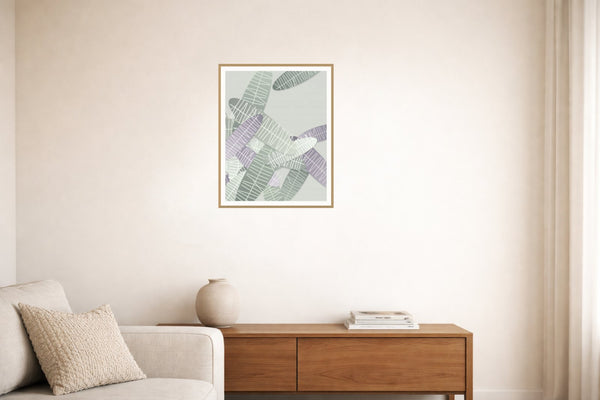 Sage Wash Tropical Wall Art Print – Signed Limited Edition Giclée | Modern Gallery Decor — Living room lifestyle