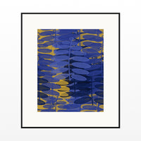 Sapphire Ink Fern Wall Art Print – Signed Limited Edition Giclée | Modern Gallery Decor — Black gallery mat