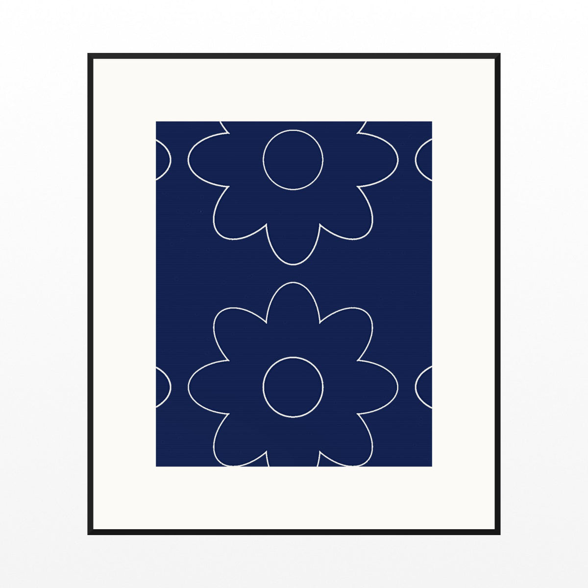 Sapphire Ink Retro 70s Wall Art Print  — Black gallery mat