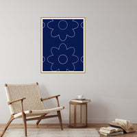 Sapphire Ink Retro 70s Wall Art Print  — Reading nook