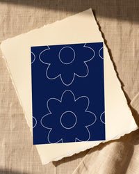 Sapphire Ink Retro 70s Wall Art Print  — Paper/edge detail