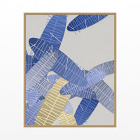 Sapphire Ink Tropical Wall Art Print – Signed Limited Edition Giclée | Modern Gallery Decor — Floating natural frame