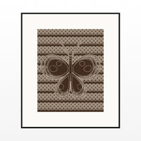 Sepia Archival Butterfly Printable Wall Art – Limited Edition Giclée Art Print | Instant Digital Download — Black gallery mat