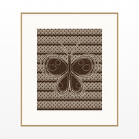 Sepia Archival Butterfly Printable Wall Art – Limited Edition Giclée Art Print | Instant Digital Download — Natural gallery mat