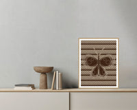 Sepia Archival Butterfly Printable Wall Art – Limited Edition Giclée Art Print | Instant Digital Download — Grey wall with bowl