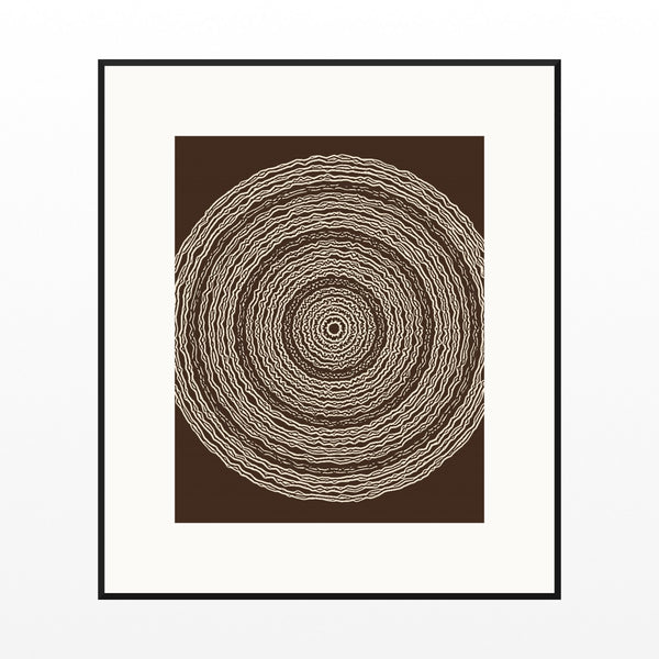 Sepia Archival Geometric Wall Art Print – Signed Limited Edition Giclée | Modern Gallery Decor — Black gallery mat