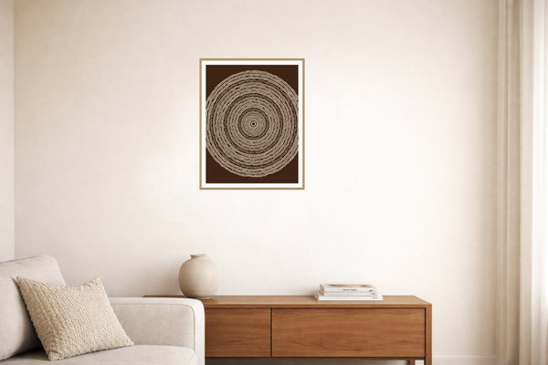 Sepia Archival Geometric Wall Art Print – Signed Limited Edition Giclée | Modern Gallery Decor — Living room lifestyle
