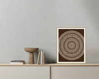 Sepia Archival Geometric Wall Art Print – Signed Limited Edition Giclée | Modern Gallery Decor — Grey wall with bowl