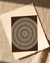 Sepia Archival Geometric Wall Art Print – Signed Limited Edition Giclée | Modern Gallery Decor — Paper/edge detail