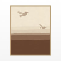 Sepia Archival Hummingbird Printable Wall Art – Limited Edition Giclée Art Print | Instant Digital Download — Floating natural frame