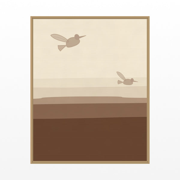 Sepia Archival Hummingbird Printable Wall Art – Limited Edition Giclée Art Print | Instant Digital Download — Floating natural frame