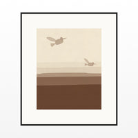 Sepia Archival Hummingbird Printable Wall Art – Limited Edition Giclée Art Print | Instant Digital Download — Black gallery mat