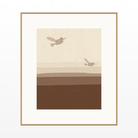 Sepia Archival Hummingbird Printable Wall Art – Limited Edition Giclée Art Print | Instant Digital Download — Natural gallery mat