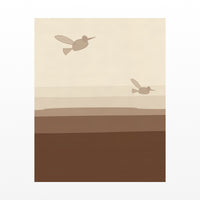 Sepia Archival Hummingbird Printable Wall Art – Limited Edition Giclée Art Print | Instant Digital Download — Unframed flat preview