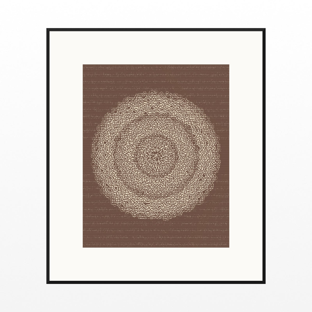 Sepia Archival Linear Wall Art Print – Signed Limited Edition Giclée | Modern Gallery Decor — Black gallery mat