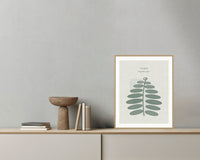 Soft Sage Fern Art Print – Fine Art Giclée Digital Download | Signed 50-Edition — Grey wall with bowl