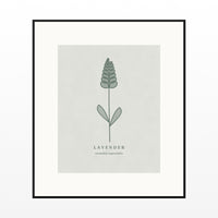 Soft Sage Lavender Printable Wall Art – Limited Edition Giclée Art Print | Instant Digital Download — Black gallery mat