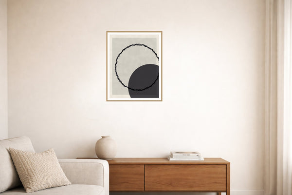 Sumi Ink Ombré Gradient Wall Art Print – Signed Limited Edition Giclée | Modern Gallery Decor — Living room lifestyle