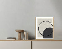 Sumi Ink Ombré Gradient Wall Art Print – Signed Limited Edition Giclée | Modern Gallery Decor — Grey wall with bowl