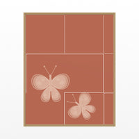 Terracotta & Blush Butterfly Printable Wall Art – Limited Edition Giclée Art Print | Instant Digital Download — Floating natural frame