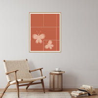Terracotta & Blush Butterfly Printable Wall Art – Limited Edition Giclée Art Print | Instant Digital Download — Reading nook