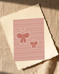 Terracotta Blush Butterfly Printable Wall Art – Limited Edition Giclée Art Print | Instant Digital Download — Paper/edge detail