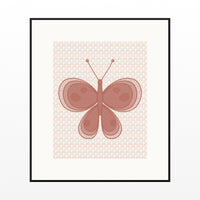 Terracotta Blush Butterfly Wall Art Print – Signed Limited Edition Giclée | Modern Gallery Decor — Black gallery mat