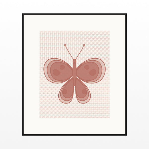 Terracotta Blush Butterfly Wall Art Print – Signed Limited Edition Giclée | Modern Gallery Decor — Black gallery mat