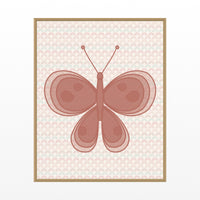 Terracotta Blush Butterfly Wall Art Print – Signed Limited Edition Giclée | Modern Gallery Decor — Floating natural frame