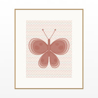 Terracotta Blush Butterfly Wall Art Print – Signed Limited Edition Giclée | Modern Gallery Decor — Natural gallery mat
