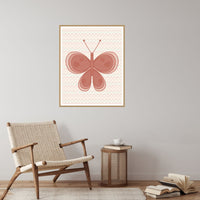Terracotta Blush Butterfly Wall Art Print – Signed Limited Edition Giclée | Modern Gallery Decor — Reading nook