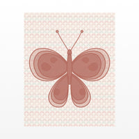 Terracotta Blush Butterfly Wall Art Print – Signed Limited Edition Giclée | Modern Gallery Decor — Unframed flat preview