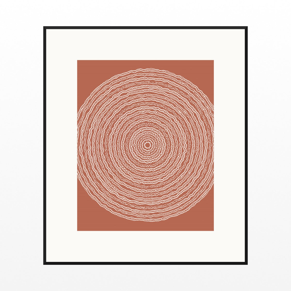 Terracotta & Blush Geometric Wall Art Print – Signed Limited Edition Giclée | Modern Gallery Decor — Black gallery mat
