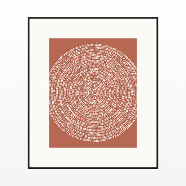 Terracotta & Blush Geometric Wall Art Print – Signed Limited Edition Giclée | Modern Gallery Decor — Black gallery mat