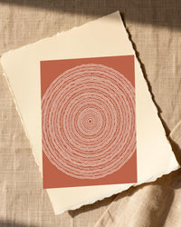 Terracotta & Blush Geometric Wall Art Print – Signed Limited Edition Giclée | Modern Gallery Decor — Paper/edge detail
